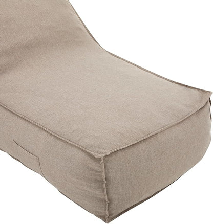 Christopher Knight Home Venny 48" L Outdoor Bean Bag Chair, Fabric Bean Bag Chair for Adults and Kids, Indoor/Outdoor Sun Lounger, Patio Lounge Chair, Comfy Outdoor Reading Chair, Dark Beige