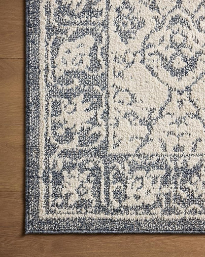 Loloi Magnolia Home by Joanna Gaines Gigi Collection GIG-02 Ivory/Blue 2'-7" x 7'-6" Runner Rug