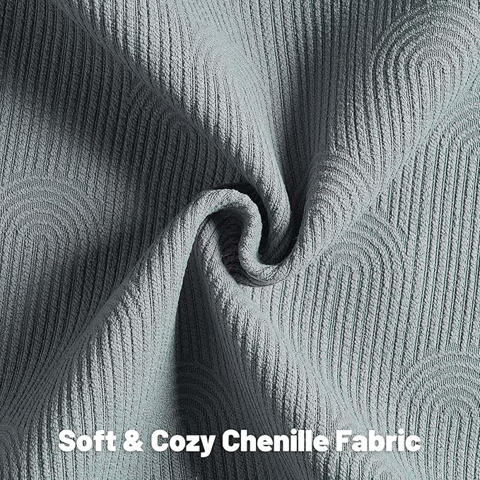 FUTEI Dark Grey Chenille Decorative Throw Pillow Covers 16x16 Inch Set of 2,Soft Cozy Striped Geometric Patterns Cushion Case,Modern Home Decor for Couch Bed Living Room