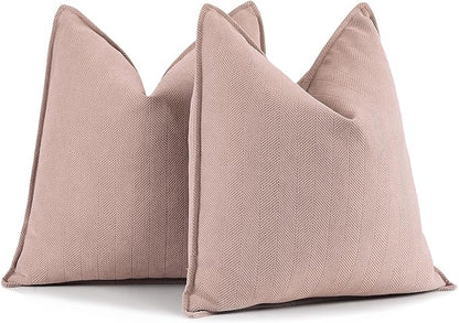 ZWJD Dusty Pink Pillow Covers 26x26 Set of 2 Chenille Throw Pillow Covers with Elegant Design Soft and Luxurious Decorative Throw Pillows for Couch, Bed, and Home Decor