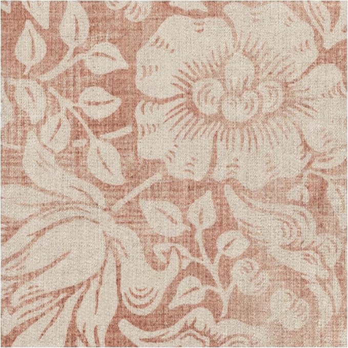 RUGGABLE x Morris & Co Washable Area Rug – Mallow Rust Red 8x10, Stain-Resistant, Non-Slip – Large Machine Washable Rugs for Living Room, Bedroom, Hallway, Entryway & Office–with Cushioned Pad