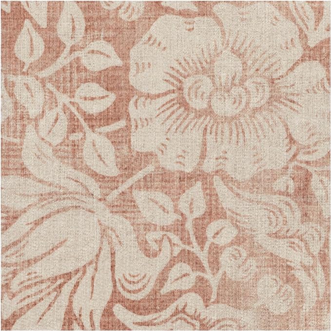 RUGGABLE x Morris & Co Washable Area Rug – Mallow Rust Red 6x9, Stain-Resistant, Non-Slip – Medium Machine Washable Rugs for Living Room, Bedroom, Hallway, Entryway & Office–with Cushioned Pad