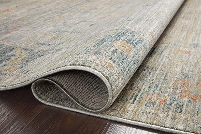 Loloi Magnolia Home by Joanna Gaines Millie Collection MIE-04 Slate/Multi 11'-6" x 15'-7", .25" Pile Height, Area Rug