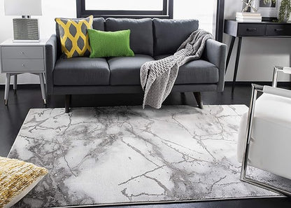 SAFAVIEH Craft Collection Accent Rug - 2'7" x 5', Grey & Silver, Modern Abstract Design, Non-Shedding & Easy Care, Ideal for High Traffic Areas in Entryway, Living Room, Bedroom (CFT877G)
