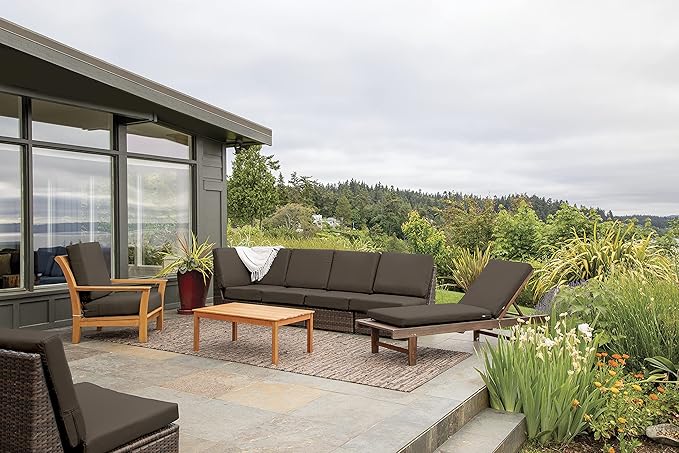 Classic Accessories Ravenna Water-Resistant 48 x 18 x 3 Inch Outdoor Bench/Settee Cushion, Patio Furniture Swing Cushion, Espresso, Patio Loveseat Cushion