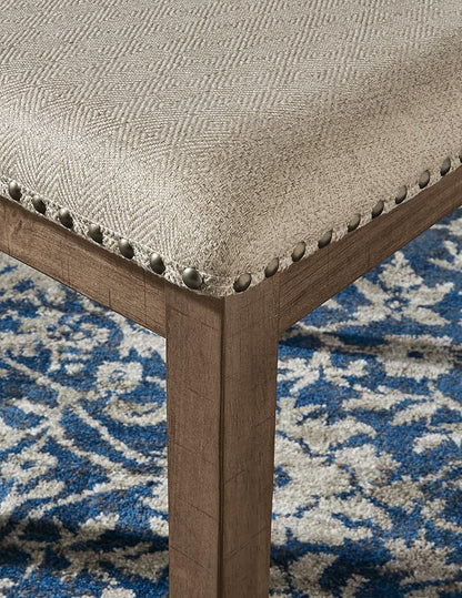 Signature Design by Ashley Moriville Modern Farmhouse 19" Upholstered Dining Room Chair, 2 Count, Brown