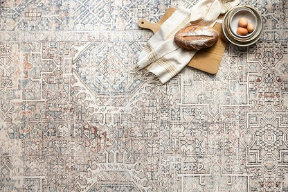 Loloi Chris Loves Julia Jules Collection JUL-07 Natural/Ocean 8'-6'' x 11'-6'', .13" Pile Height, Area Rug