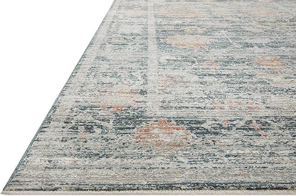 Loloi Magnolia Home by Joanna Gaines Millie Collection MIE-01 Blue/Multi 2'-7" x 8'-0", .25" Pile Height, Runner Rug
