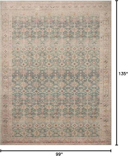 Loloi Angela Rose Aubrey Collection AUB-02 Aqua/Sand 8'-3" x 11'-3", .19" Pile Height, Area Rug