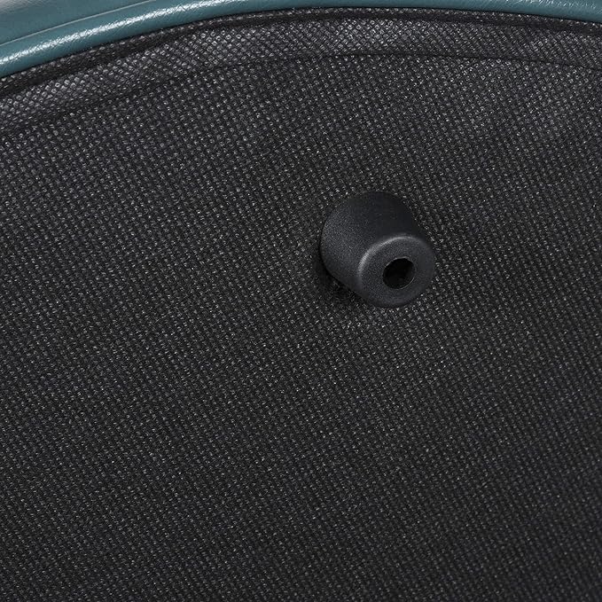 HomePop Round Leatherette Storage Ottoman with Lid, Teal