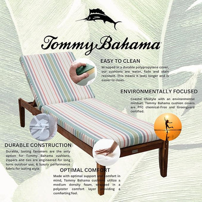Tommy Bahama Chaise Cushion, 23" X 75" X 2.5", Bandeau Pastel