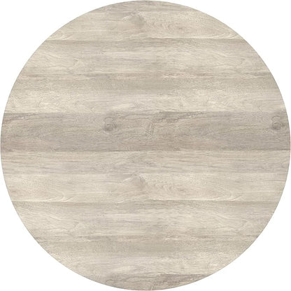 SIMPLIHOME Rayburn Drum Coffee Table - 38 inch Wide Solid Mango Wood Round Living Room Table in White Wash, Modern Urban Center Table for Family Room with Black Metal Legs and Large Surface
