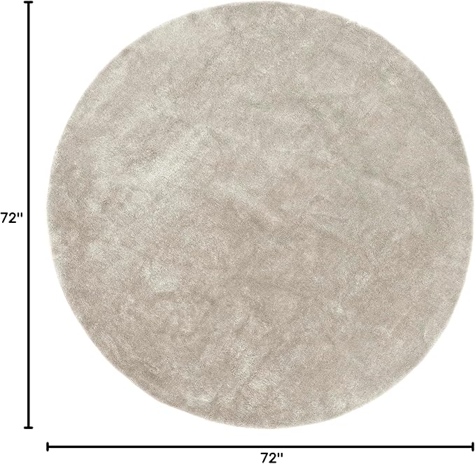 nuLOOM 6' Round Cozy Plush SuperiorWash Area Rug, Machine Washable, Non-Slip, Soft Fluffy Shag Carpet for Living Room Bedroom Kids Room Nursery Home Decor, Loni Beige