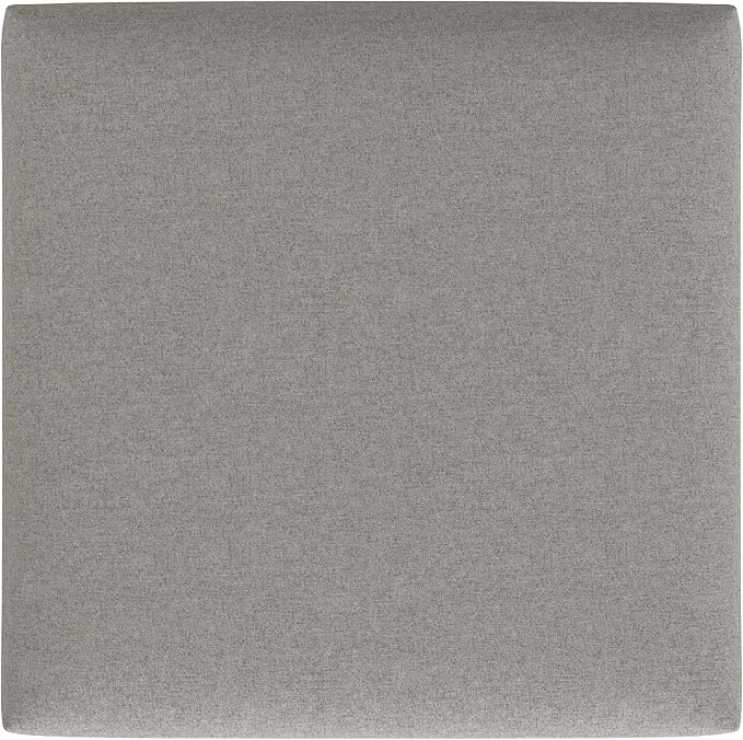 SIMPLIHOME Rebecca 36 inch Wide Contemporary Square Mid Century Coffee Table Storage Ottoman with Lift Up Lid in Cloud Grey Polyester Linen, Assembled, For the Living Room, Entryway and Family Room