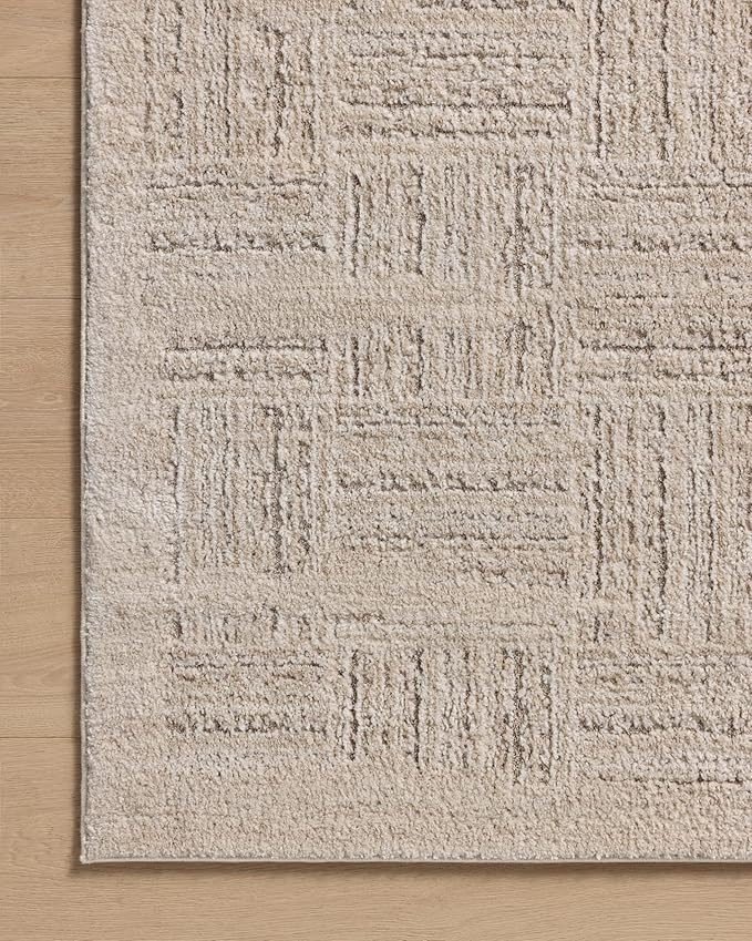 Loloi Amber Lewis Monty Collection MOT-01 Ivory/Taupe 2'-7" x 4', .50" Pile Height, Area Rug