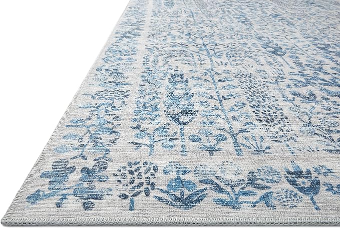 Loloi Rifle Paper Co. Maison Collection MAO-07 Blue 2'-6" x 7'-6", .19" Pile Height, Runner Rug