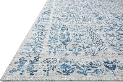 Loloi Rifle Paper Co. Maison Collection MAO-07 Blue 2'-6" x 7'-6", .19" Pile Height, Runner Rug