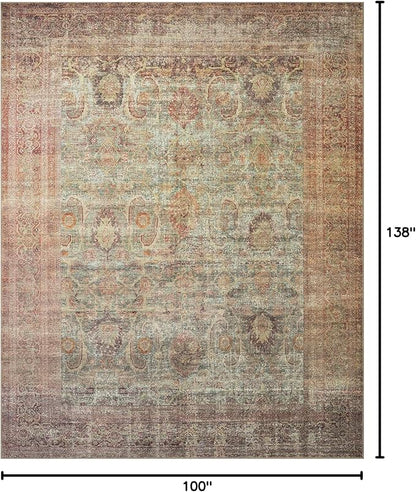 Loloi Amber Lewis Georgie Collection GER-03 Jade/Sunset 8'-4" x 11'-6", .19" Pile Height, Area Rug