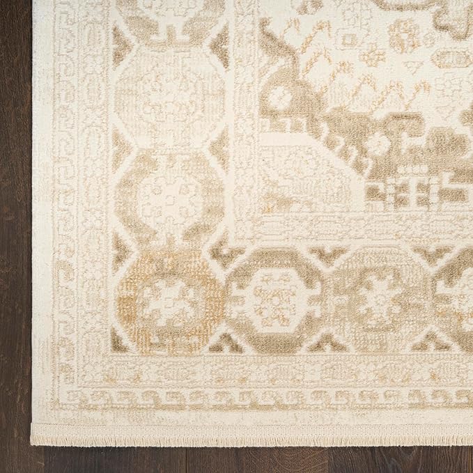 Nourison Home Pardis Ivory Beige 5'3" x 7' Area Rug - Easy Clean, Non Shedding, Bed Room, Living Room, Dining Room, Kitchen (5' x 7')