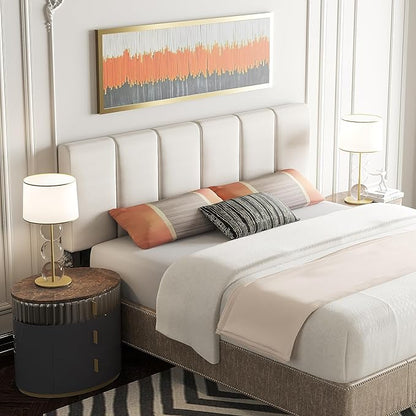 HAOBO Home Upholstered Headboards Foldable Queen/Full Linen Panels with Height Adjustments