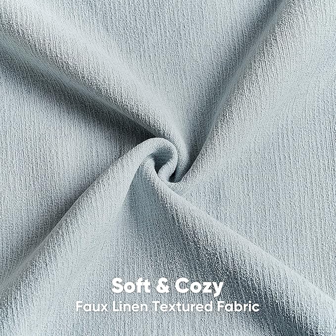 FUTEI Dusty Blue Chenille Decorative Throw Pillow Covers 20x20 Inch Set of 2,Soft Cozy Faux Linen Textured Cushion Case,Farmhouse Home Decor for Couch Living Room