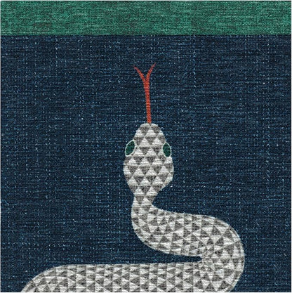 RUGGABLE x Jonathan Adler Machine Washable Modern Area Rug – Venom Sapphire 8x10, Stain-Resistant, Non-Slip – Large Rugs for Living Room, Bedroom, Hallway, Entryway & Office–with Cushioned Pad