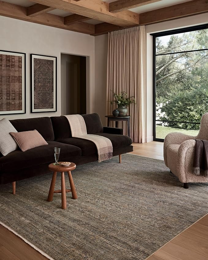 Loloi Amber Lewis Molly Collection MOL-05 Lagoon/Natural 2'-7" x 7'-9" Low Pile Runner Rug