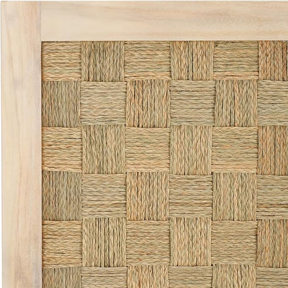 SAFAVIEH Home Collection Halvor Rattan King Size Headboard White Wash Frame & Natural Brown