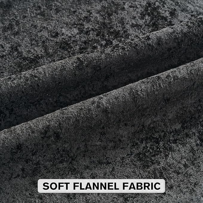 FUTEI Black Flannel Throw Pillow Covers 20x20 Inch Set of 2,Soft Dimensional Textured Cushion Cases,Modern Home Decor for Couch Living Room
