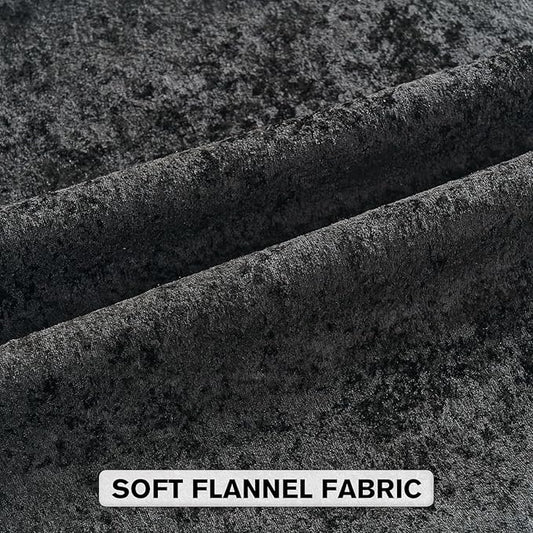 FUTEI Black Flannel Throw Pillow Covers 20x20 Inch Set of 2,Soft Dimensional Textured Cushion Cases,Modern Home Decor for Couch Living Room