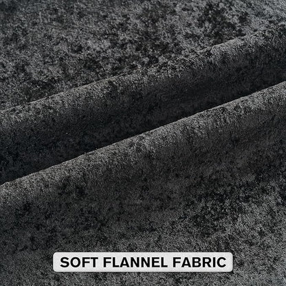 FUTEI Black Flannel Throw Pillow Covers 18x18 Inch Set of 2,Soft Dimensional Textured Cushion Cases,Modern Home Decor for Couch Living Room