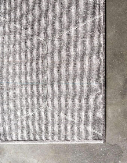 Unique Loom Trellis Frieze Collection Area Rug - Geometric (7' Square, Light Gray/ Ivory)