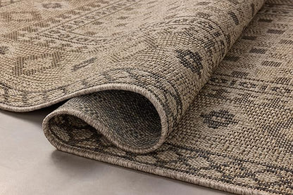 Loloi Chris Loves Julia Providence Collection PRC-07 Dove/Charcoal 5' x 7'-7", .12" Pile Height, Indoor/Outdoor Area Rug
