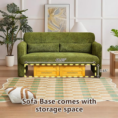 59" W Upgrade Lambswool Fabric Loveseat Sofa, Modern Love seat Couch, Solid and Easy to Install, Upholstered 2-Seater Couch for Bedroom, Apartment, Living Room