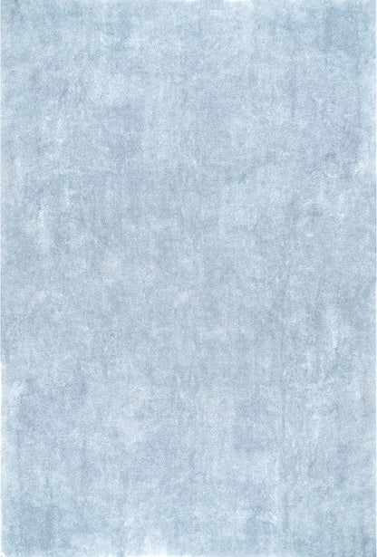 nuLOOM 6' Square Cozy Plush Area Rug, Machine Washable, Non-Slip, Soft Fluffy Shag Carpet for Living Room Bedroom Kids Room Nursery Home Decor, Loni Light Blue