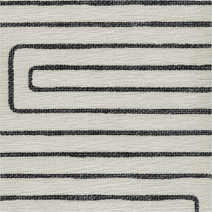 RUGGABLE x Jonathan Adler Machine Washable Modern Area Rug – Labyrinth Black/Ivory 8x10, Stain-Resistant, Non-Slip – Large Rugs for Living Room, Bedroom, Hallway, Entryway & Office–with Cushioned Pad