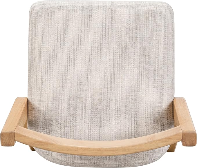 Christopher Knight Home Yone Counter Height Bar Stools Set of 2, Comfy Fabric Upholstered Bar Stool for Kitchen Island, Wooden Dining Room Chair, Barstools with Footrest/Backrest, Beige + Natural