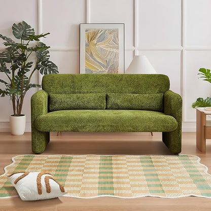 59" W Upgrade Lambswool Fabric Loveseat Sofa, Modern Love seat Couch, Solid and Easy to Install, Upholstered 2-Seater Couch for Bedroom, Apartment, Living Room