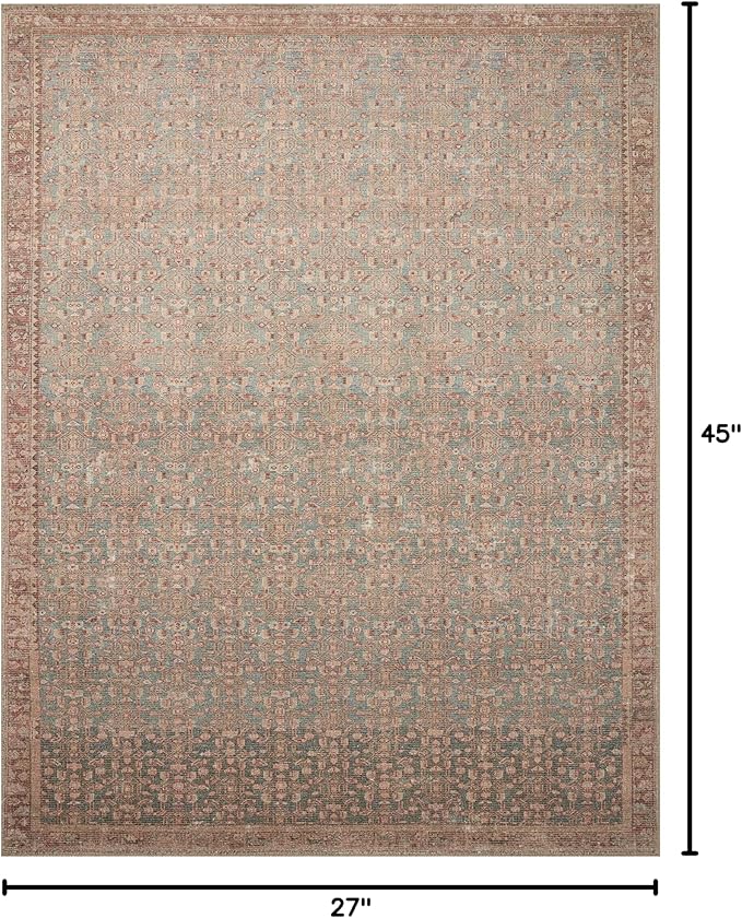 Loloi Angela Rose Aubrey Collection AUB-04 Blue/Terracotta 2'-3" x 3'-9", .19" Pile Height, Accent Rug