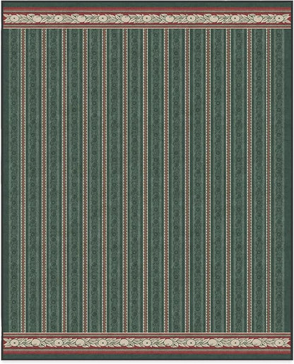 RUGGABLE x Morris & Co Machine Washable Area Rug – Fruit Stripe Spruce Green 8x10, Stain-Resistant, Non-Slip – Large Rugs for Living Room, Bedroom, Hallway, Entryway & Office–with Cushioned Pad