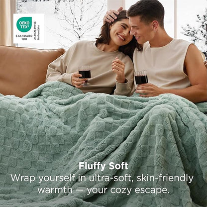 Bedsure GentleSoft King Size Blanket for Bed - Super Soft Cozy Blankets for Women Men Girls, Large Fuzzy Fleece Throw for Bedroom Decor, Sage Green,108x90 Inches