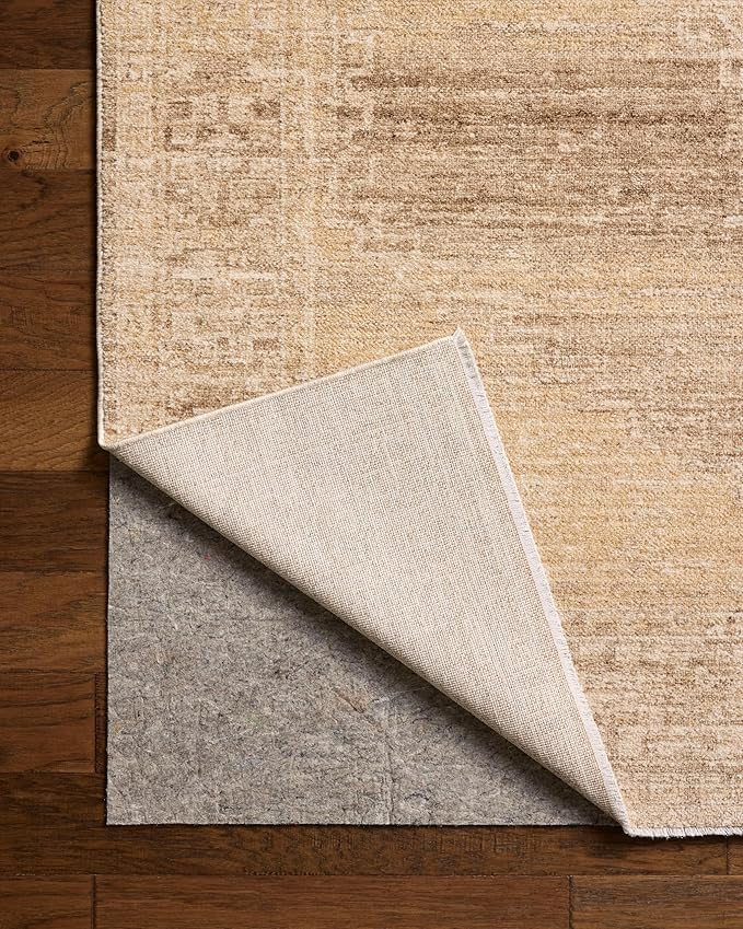 Loloi Chris Loves Julia Palma Collection PLM-07 Wheat/Taupe 6'-3" x 9'-6" Fringe Area Rug Vintage Style Boho Living Room Bedroom Carpet