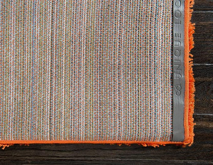 Unique Loom Solid Shag Collection Area Rug (7' 10" x 10' Rectangle, Tiger Orange)