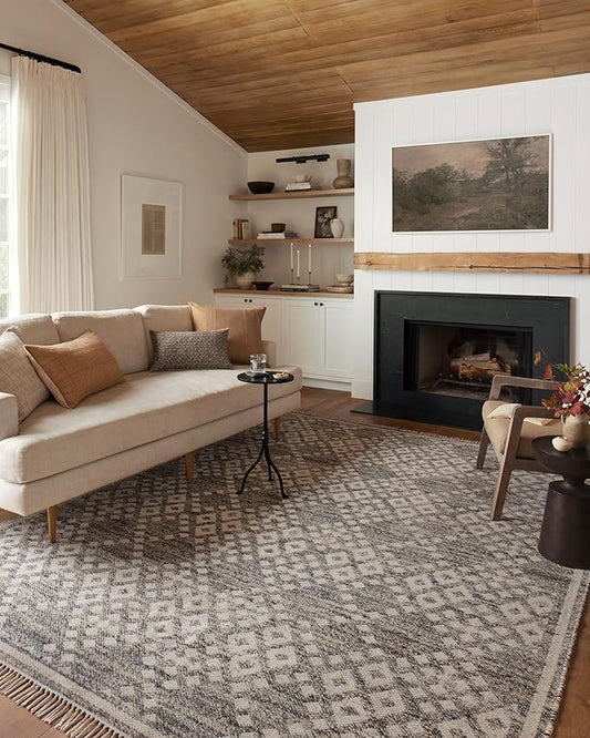 Loloi Angela Rose Rivers Collection RIV-01 Denim/Ivory 3'-6" x 5'-6" Reversible Accent Rug