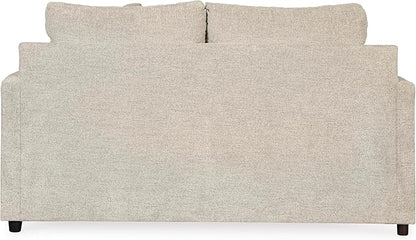 Signature Design by Ashley Soletren Contemporary Chenille Loveseat with 2 Accent Pillows, Off-White