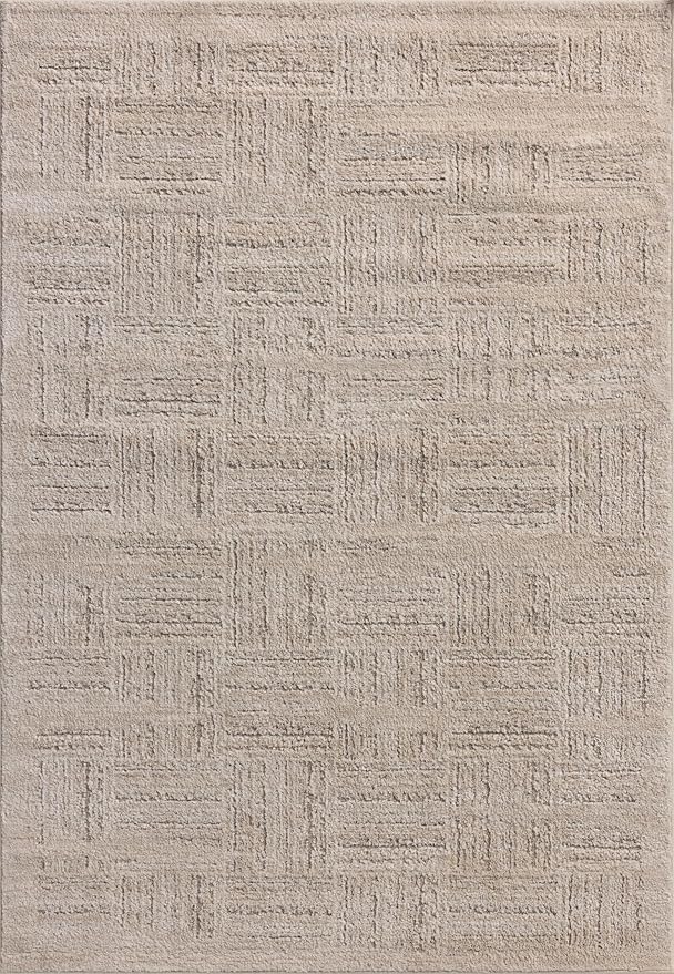 Loloi Amber Lewis Monty Collection MOT-01 Ivory/Taupe 2'-7" x 4', .50" Pile Height, Area Rug