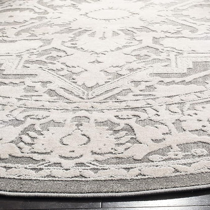 SAFAVIEH Reflection Collection Runner Rug - 2'3" x 6', Dark Grey & Cream, Non-Shedding & Easy Cleaning, Ideal for Living Room, Bedroom (RFT665B)