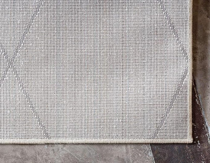 Unique Loom Trellis Frieze Collection Area Rug - Geometric (7' 1" x 10', Ivory/ Gray)
