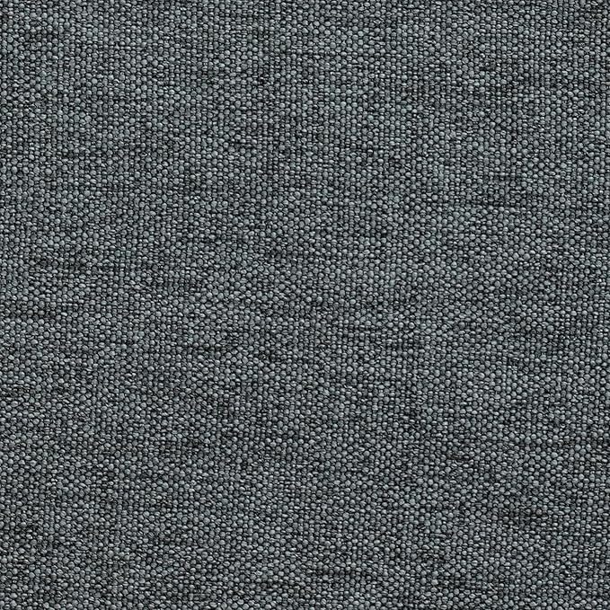 SIMPLIHOME Ramsay 16 inch Wide Contemporary Irregular Footstool in Grey Linen Look Fabric, Fully Assembled for the Living Room