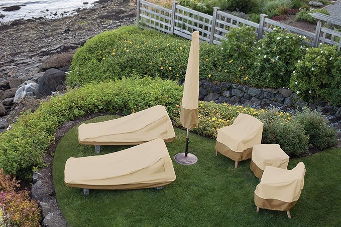 Classic Accessories Veranda Water-Resistant 26 Inch Square Patio Ottoman/Side Table Cover, Outdoor Table Cover